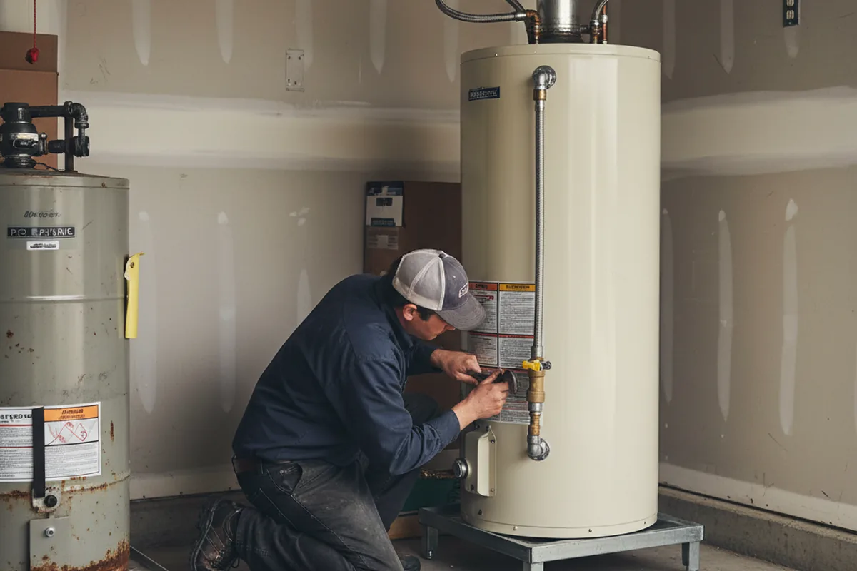 Water heater and shutoff valve replacement in Theresa