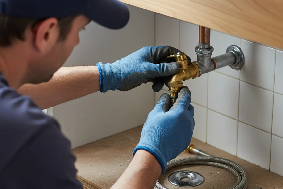 Shutoff valve and fitting work during Faucet and Fixture Repair in Theresa